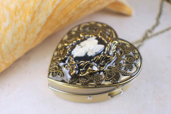 Angel Cameo  Music Box Locket