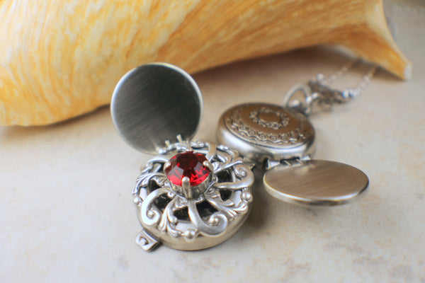 Siam Red Crystal Multi Photo Locket