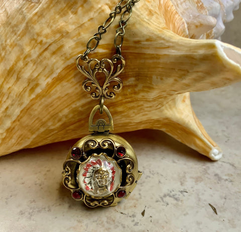 Indian Chief Four Photo Locket