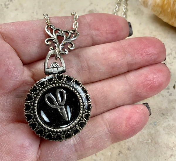 Scissor Photo four Photo Locket Silver