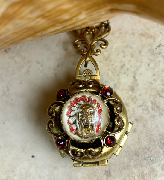 Indian Chief Four Photo Locket