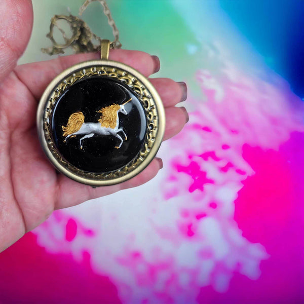 Unicorn Music Box Locket