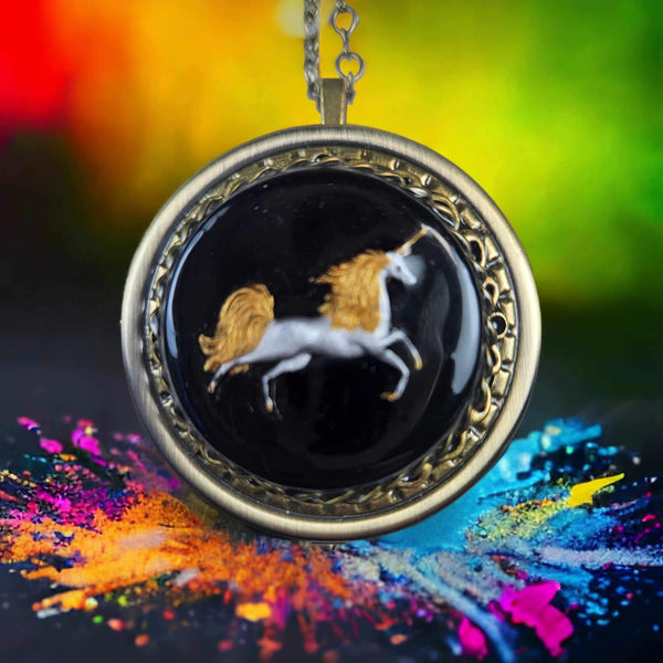 Unicorn Music Box Locket