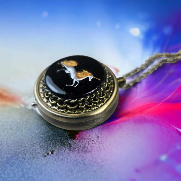 Unicorn Music Box Locket