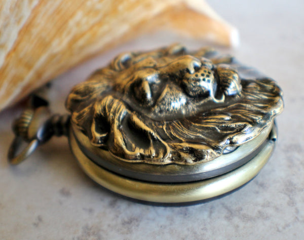 Lion Head Battery Operated Pocket Watch - Char's Favorite Things - 2