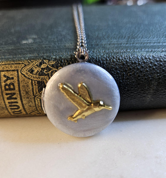 Photo Locket with Humming Bird