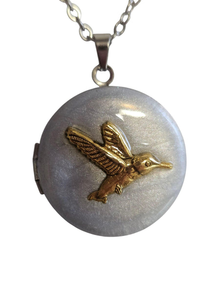 Photo Locket with Humming Bird