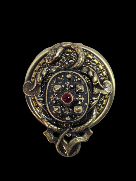 Pirate Theme Music Box Locket Necklace, Treasure Chest and Snake Musical Locket: