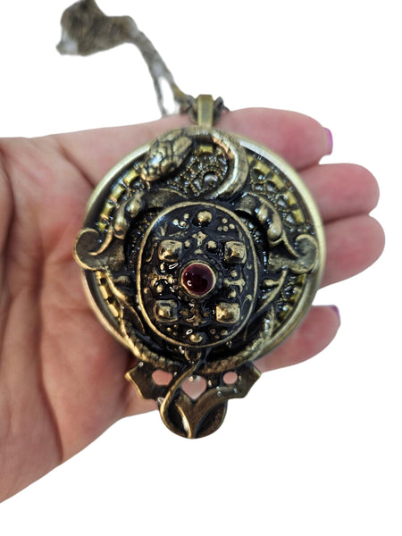 Pirate Theme Music Box Locket Necklace, Treasure Chest and Snake Musical Locket: