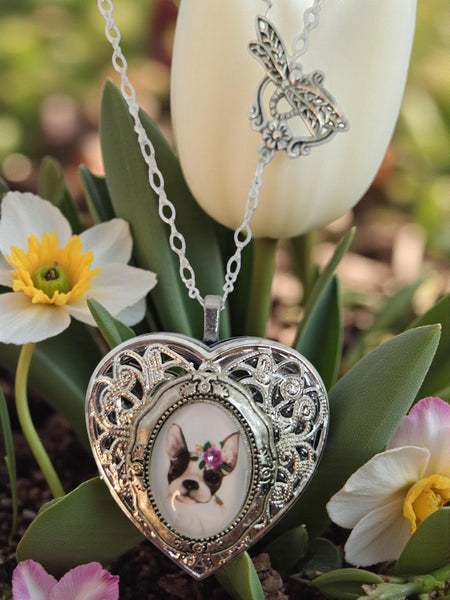 Boston Terrier Music Box Locket