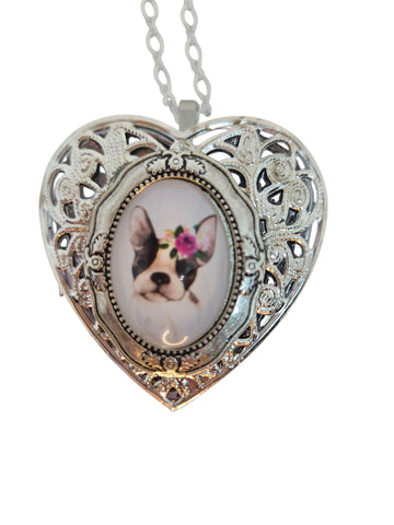 Boston Terrier Music Box Locket