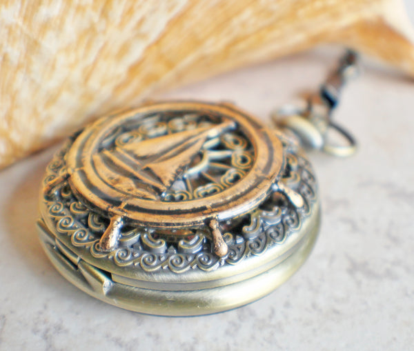 Sailboat Mechanical Pocket Watch - Char's Favorite Things - 2