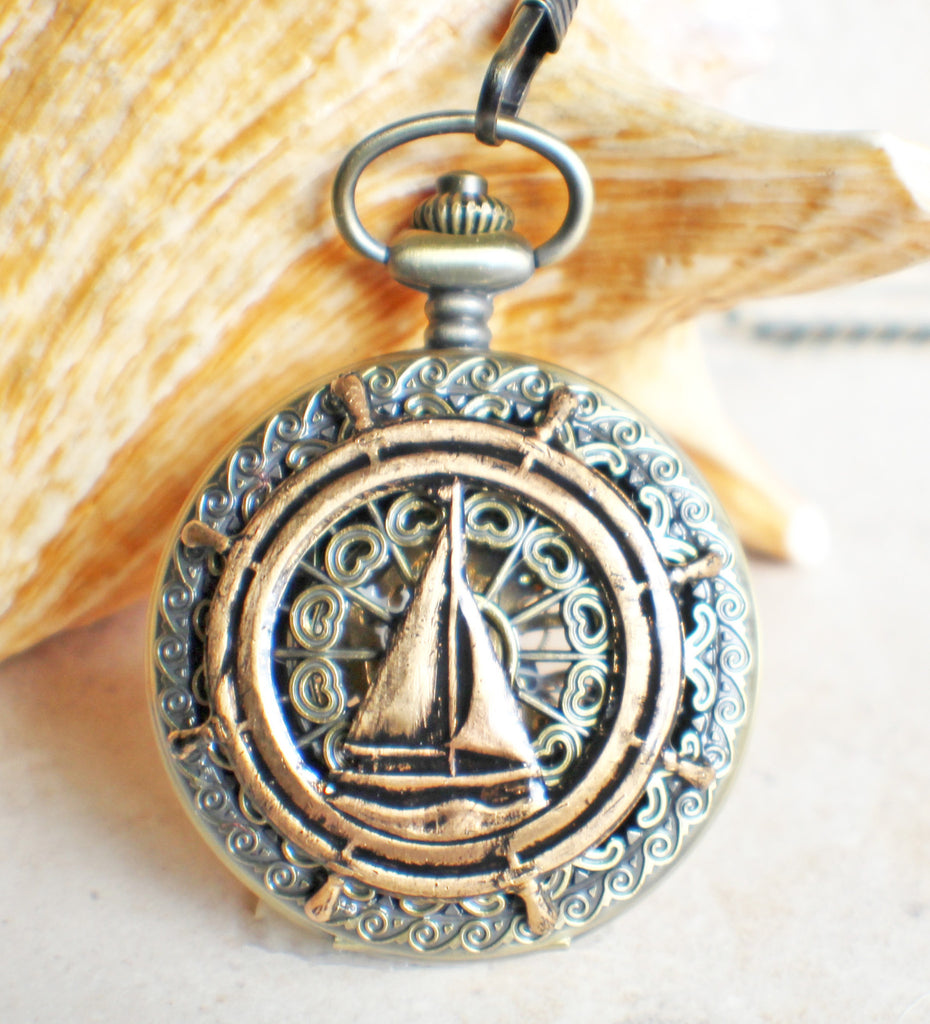 Sailboat Mechanical Pocket Watch - Char's Favorite Things - 1