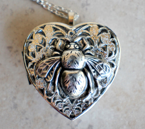 Silver Bumble Bee Music Box Locket - Char's Favorite Things - 3