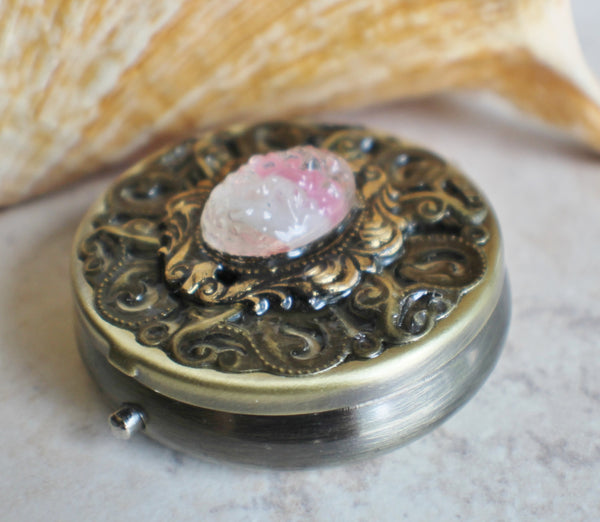 Victorian music  box locket, round bronze locket with music box inside. - Char's Favorite Things - 2