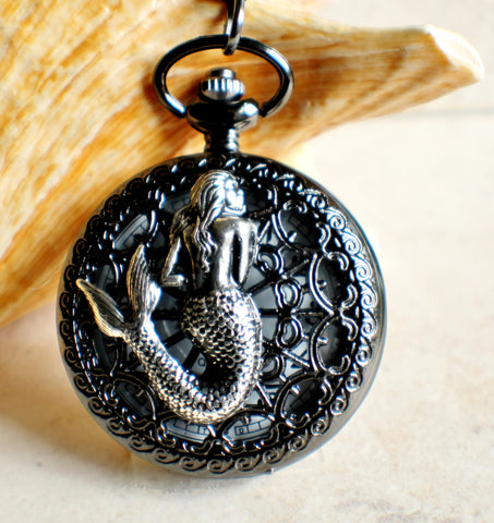 Mermaid battery operated pocket watch. - Char's Favorite Things - 1
