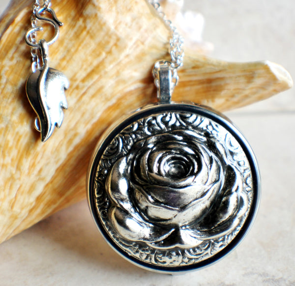 Music Box Locket with Silver Rose - Char's Favorite Things - 1