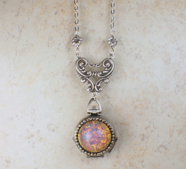 Pink Fire Opal Silver Four Photo Locket – Char's Favorite Things