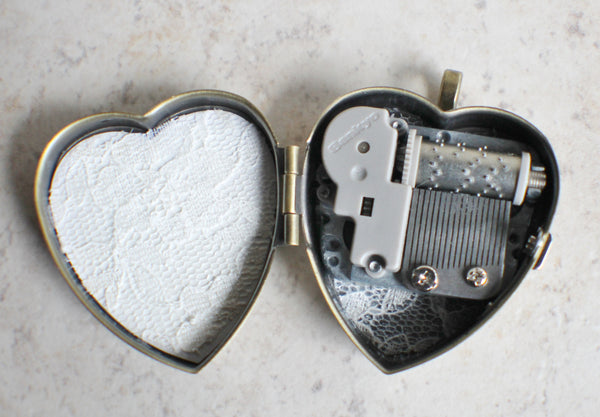 Personalized Heart Music Box Locket