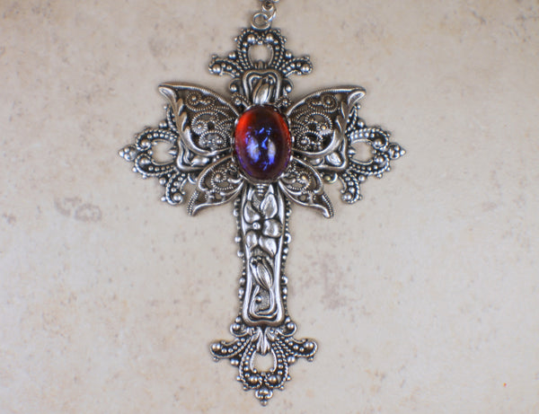 Silver Butterfly Cross