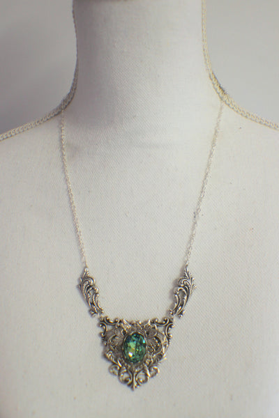 Gothic Peridot Swarovski Crystal Necklace
