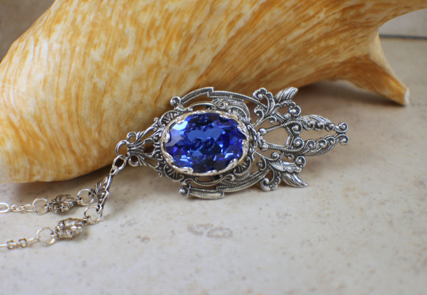 Sapphhire Blue Swarovski Crystal Necklace