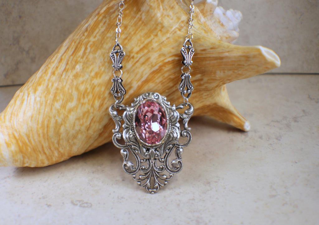 Gothic Rose Swarovski Crystal Necklace