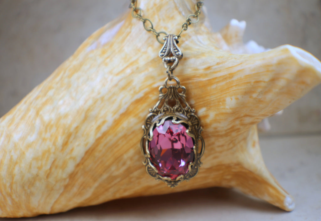 Swarovski Crystal Rose Necklace