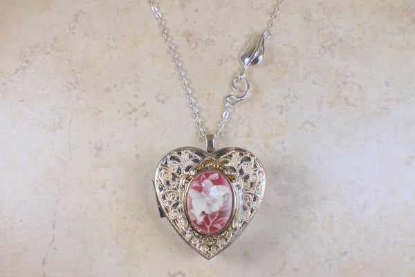 Butterfly Cameo Music Box Locket