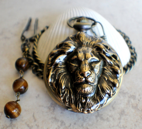 Lion Head Mechanical Pocket Watch - Char's Favorite Things - 3